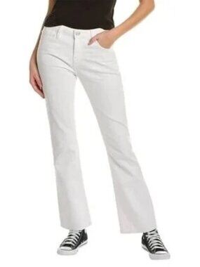 FRAME THE LOW BOOT Jeans 100% Cotton Blanc White Size 34 (31" Inseam) EUC MINT!